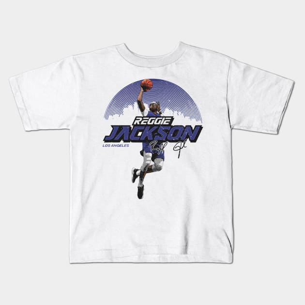 Reggie Jackson Los Angeles C Skyline Kids T-Shirt by Buya_Hamkac